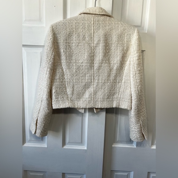 Zara Womens White Bone Gold Buttons Cardigan Sweater Size M - Picture 6 of 12